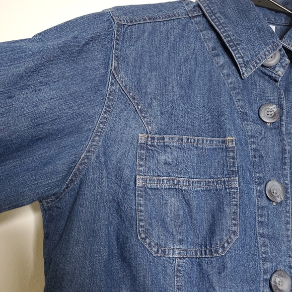 Columbia Womens Denim Jacket Size L Blue Utility Y2K Workwear Outerwear Normcore - Picture 8 of 14